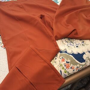 Women's High-Rise Tailored Pants in Rust